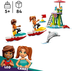 LEGO Friends plavčíková vyhlídková věž s vodními skútry, dětská hračka, tip na dárek pro dívky a chlapce od 5 let se 2 figurkami a delfínem, hračka pro vodní skútry 42623 Stavebnice Besuche den LEGO-Store