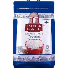 INDIA GATE Premium Basmati rýže – Jemná dlouhozrnná rýže, aromatická, z Indie, jemná dlouhozrnná (1 x 5 kg)