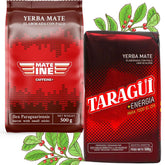 Set de ceai Mate Energia Caffeine | Ceai Yerba Mate Taragui Energia 500 g | Ceai Mate Caffeine | Alternativă la băuturile energizante și cu cofeină | Ceai Yerba Mate cu frunze întregi 1 kg