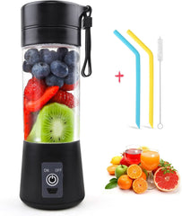 Mixér Smoothie Maker Tragbarer Entsafter: 380 ml Standmixer Persönlicher Shaker Proteinshake Mit 6 Edelstahlmesser Tragbar-Bpa-Freie Mit Usb-Mixbecher Für Shakes,Saftoutdoor,Schwarz Bucatarie Naty Shop