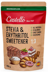 Stevia + Eritritol 1:3 Îndulcitor,1G = 3G Zahăr, 850 grame Indulcitori Naty Shop
