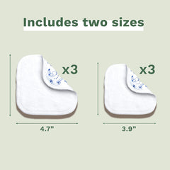 100% bavlna GOTS opakovaně použitelné tělové a make-up plenky pro miminka a celou rodinu - čistí pokožku a absorbuje nečistoty, vhodné pro citlivou pokožku (6 balení)