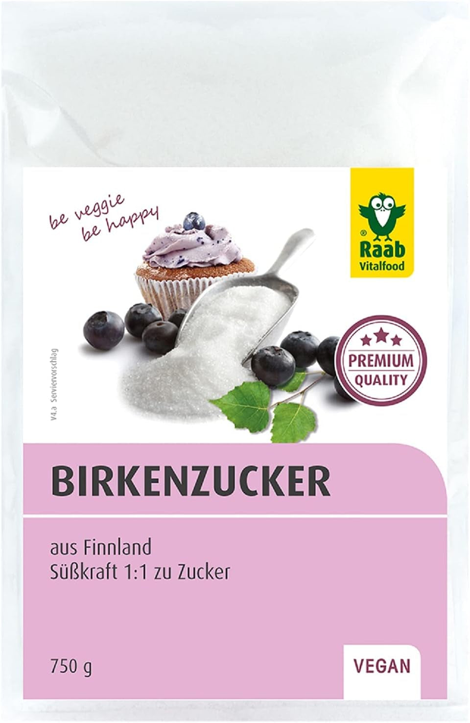 Raab Vitalfood Premium Birkenzucker, Xylit, Vegan, 1:1 Zucker-Alternative, Süßungsmittel, Zahnfreundlich, Vorratspack, 750 G sladidla Naty Shop Výchozí název