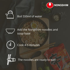 Instantní nudle Nong Shim Kimchi Ramyun Velká mísa - Korejská polévka Ramen - Rychlá příprava - 1 balení 112g