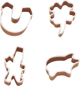 Forme de biscuiți Lurch 10546, set de 4 bucăți, model Lucky, cu model Coșar, Potcoavă, Porc, Trifoi, din oțel inoxidabil cu înveliș de silicon