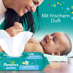 Vlhčené ubrousky Pampers Fresh Clean, 624 vlhčených ubrousků, lehká vůně, vhodné i na ruce a obličej Baby Wet Wipes Naty Shop