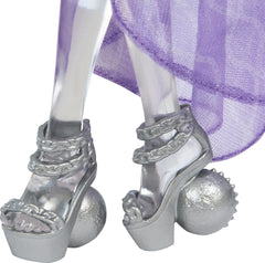 Păpușa Monster High Spectra Vondergeist cu dihorul Rhuen și accesorii precum rucsac, tabletă, gustări și multe altele, HXH77