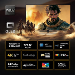 Televizor Panasonic Premium TV-50W85BEZ, seria W85B, 50 inch, televizor inteligent QLED 4K Ultra HD, 2025, 120 Hz, Fire TV, Dolby Vision și Atmos, mod Joc Extrem, Alexa, asistență Apple, Bluetooth, negru