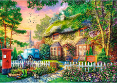 Trefl Premium plus Quality - Puzzle Tea Time: Houses Stoney Lane - 1000 dílků, Série nostalgických malovaných obrázků, Ideální sladění dílků, Pro dospělé a děti od 12 let Puzzle Naty Shop