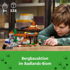 LEGO Minecraft Badlands Mine Videohra Minařská sada hraček pro chlapce a dívky ve věku 8+ Zábavná stavebnice Kostky Dobrodružná sada Dárek k narozeninám 21263 Stavebnice Besuche den LEGO-Store