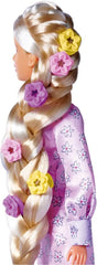 Simba 105733640 - Steffi Love Flower Hair, păpușă cu păr extra lung, include 6 agrafe, accesoriu pentru împletituri și pieptene, 29 cm, vârste 3+