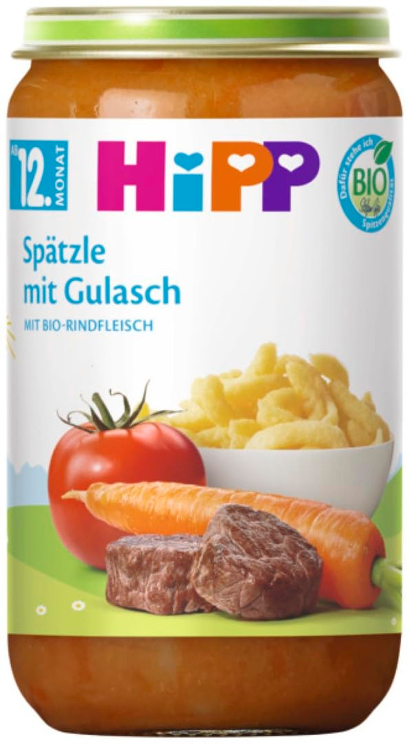 Bio jídla HiPP od 12 měsíců Spätzle s gulášem, 250g, balení 6 ks (6x250g) Balení se může lišit