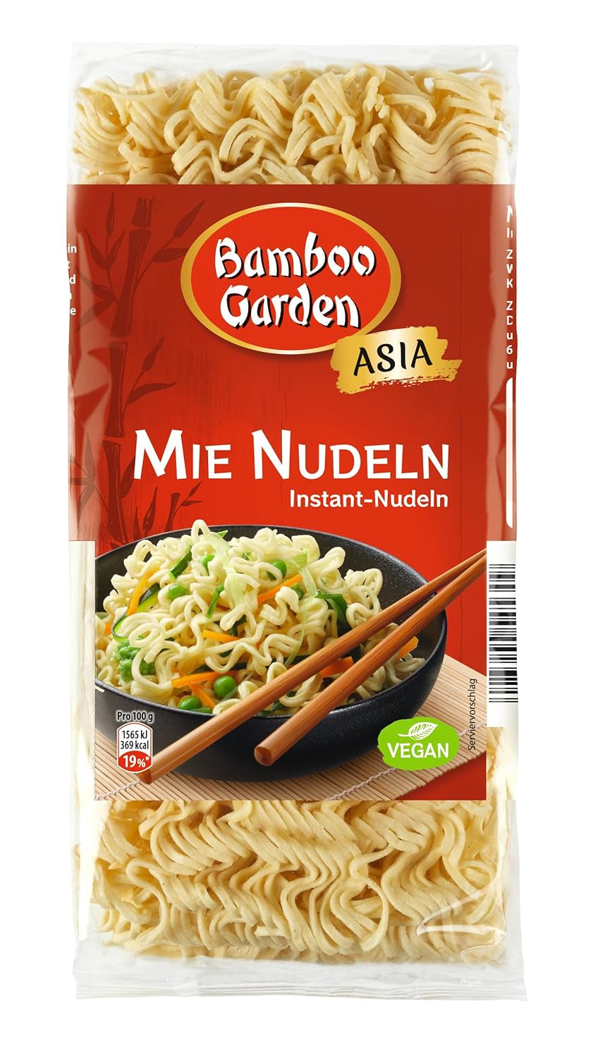 Bambusová zahrada - Mie Noodles | Instantní nudle pro asijskou kuchyni | Ideální pro wok pokrmy nebo polévky Vegani | 250g sáček