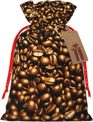Lustige geröstete Kaffeebohnen, Weihnachtsbeutel mit Kordelzug, robust, 11,9 x 17,5 cm, geeignet für Partygeschenke und Geschenkverpackung, 1 Stück