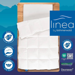 Přikrývka Allnights Střední přikrývka 135X200 100% nové peří a prachové peří Vhodné pro alergiky Lze prát do 60 °C Vyrobeno v Německu Bílé přikrývky a přikrývky Naty Shop