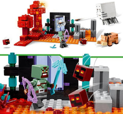LEGO Minecraft Ambush na portálu Nether Herní hračka Nether pro děti s bojovými scénami a legendárními figurkami včetně strašidelného dárku pro hráče a chlapce a dívky 8 let staré 21255 Stavebnice Besuche den LEGO-Store
