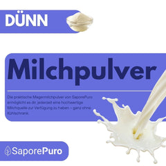 SaporePuro odstředěné mléko 1 kg - Vysoce rozpustné bezlepkové