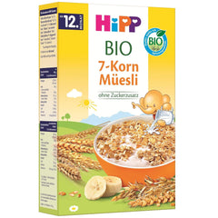 HiPP bio müsli se 7 zrny (8 x 200 g), od 12 měsíců, bez přidaného cukru, extra jemné kousky - snadné žvýkání, nejlepší bio kvalita