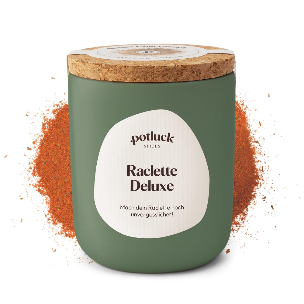 Potluck | Raclette Gewürz | Würzmischung im Keramiktopf | 70 g | Veganské, bezlepkové a s přírodními ingrediencemi