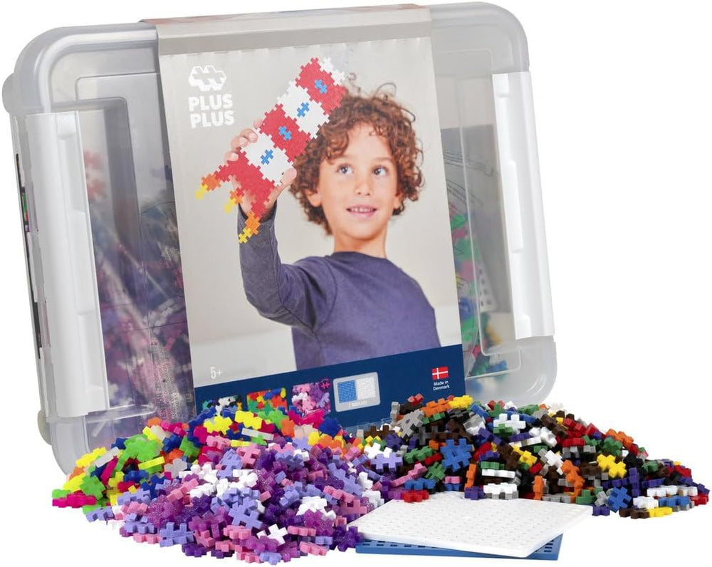 Plus-Plus 9603406 Kreativ-Bausteine Box, Geniales Konstruktionsspielzeug, 2400 Teile