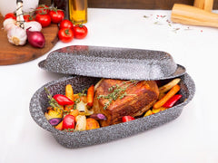 C|H|G Brotback- Und Bratenform Mit Deckel "Granito", Skandia Xtreme Plus: 4-Fach Antihaftbeschichtung in Granitoptik, 37 X 20 X 7 Cm, Made in Germany Formy a plechy na pečení Naty Shop