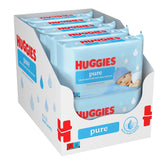 Huggies Pure Baby Wipes 18 balení (1008 ubrousků celkem) - 99% čistá voda - Bez parfemace pro jemné čištění a ochranu - Přírodní ubrousky