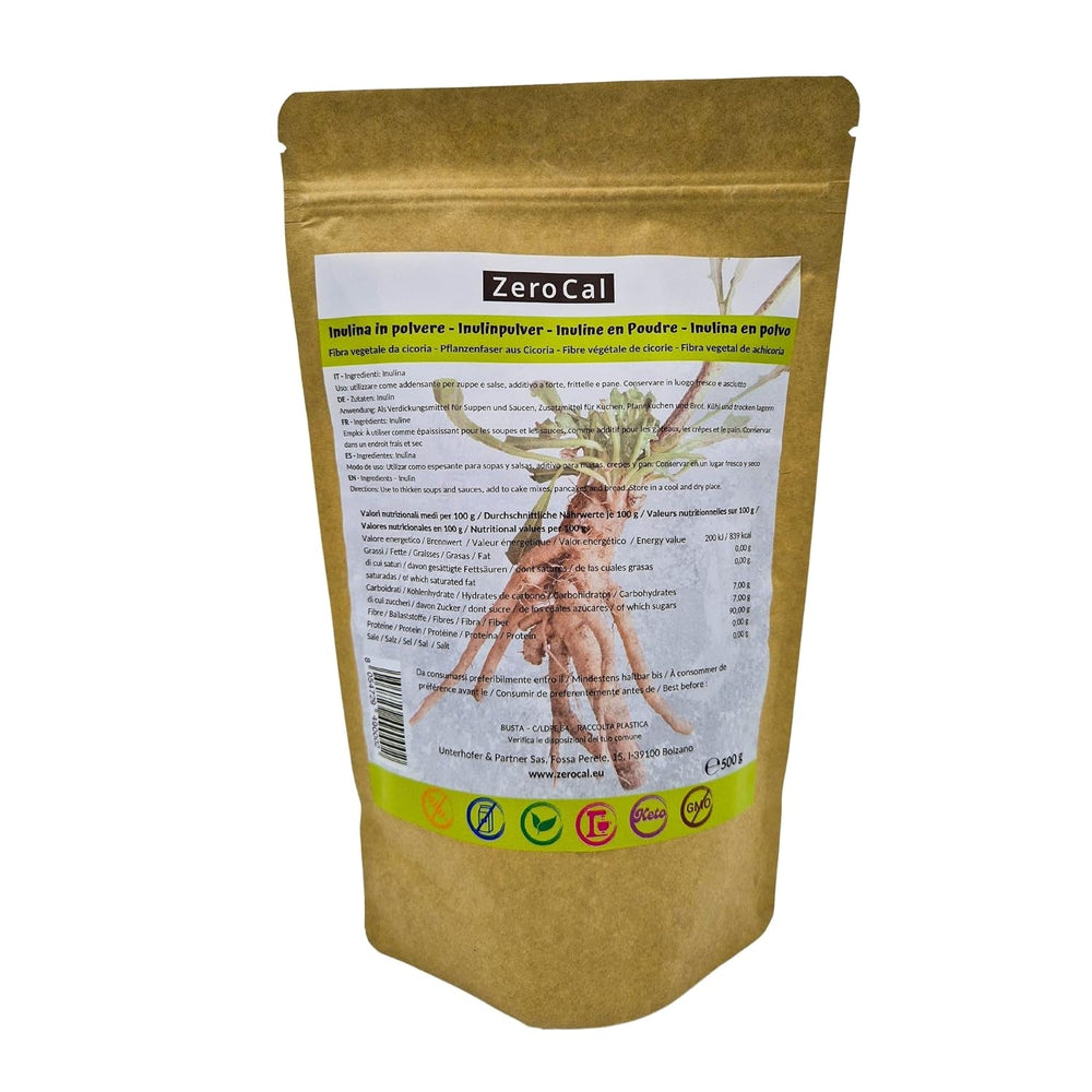 Zerocal - Inulinový prášek z čekanky-wurzel 500 G | Inulin Mit Hohem Ballaststoffgehalt |100% Vegan Und Glutenfrei |Herkunft Deutschland Sladidla Naty Shop Výchozí název