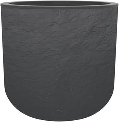 - Ghiveci rotund, 40 cm, Volcania'Up 32,5 l, aspect piatră, perete simplu, zonă rezervor apă, Ø 38,5 x Î. 36,8 cm, gri antracit