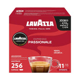 Lavazza, A Modo Mio Passionale, 256 Kaffeekapseln, für einen Espresso mit Noten von Karamell und Schokolade, 100% Arabica, Intensität 11/13, dunkle Röstung, 16 Packungen x 16 Kapseln