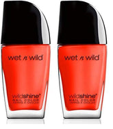 Wild Shine Nail Color, ojă fără formaldehidă, toluen și ftalați, formulă de lungă durată și cu uscare rapidă, Heatwave (pachet de 2)