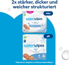 WaterWipes Sensitive+ vlhčené ubrousky pro novorozence a děti v počtu 240 (4 balení) 3 v 1 čištění, péče, ochrana, 99,9 % vody, bez parfemace
