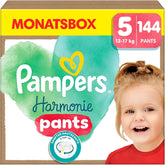 Pleny Pampers Harmony Pants vel. 5, 144 ks, 12 kg-17 kg, jemná ochrana pokožky a 360° komfort