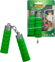 Další Ninja Nunchaku, zvuk, rukojeť obalená měkkým materiálem, 13cm, role play, od 3 let, zelená Akční figurky Naty Shop