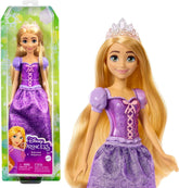 Mattel Disney Princess Rapunzel doll, Păr lung de coafat, Mobil, Pantofi și diademă detașabile, Cadouri Disney, Jucării de la 3 ani, HLW03 Papusi Naty Shop Rapunzel