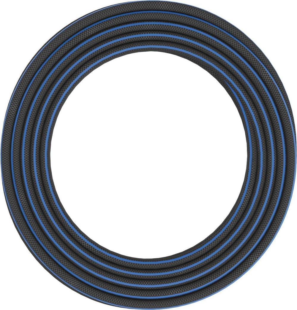 Furtun de apă Fiskars L, protecție UV, testat la presiune, nivel de rigiditate torsională 4 (din 5), 30 m, Ø 1,3 cm (1/2"), 4,2 kg, Negru/Portocaliu/Albastru, 1027105