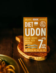 Udon Shirataki Konjac Noodles Bio 385g - Nízkokalorické, bezlepkové, veganské - vyrobené z kořene konjacu, bohaté na vlákninu DIETNÍ JÍDLO