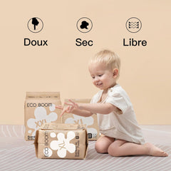 Scutece-chiloți ECO BOOM pentru bebeluși din bambus – Mărimea 6 (20 kg), Scutece de tip „pull-up” pe bază de plante (17 bucăți) – Calitate organică premium, fără parfum, prietenoase cu pielea și super absorbante