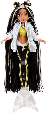 MGA Entertainment Mermaidz - JORDIE - Meerjungfrauen Puppe mit Farbwechsel & Schwarz-Blondem Haar - Inklusive Outfit & Zubehör - Voll beweglich - Zum Sammeln - Für Kinder ab 4 Jahren 580836