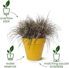 elho Loft Urban Round 40 - Ghiveci de flori pentru exterior - Plastic 100% reciclat - Ø 38,5 x H 35,3 cm - Negru/Antracit