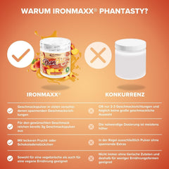 Ironmaxx Phantasty - Creamy Peach 250G Dávka | Vegan Geschmackspulver Mit Echten Frucht- Oder Nussstückchen | Perfekter Zuckerersatz Sweeteners Naty Shop