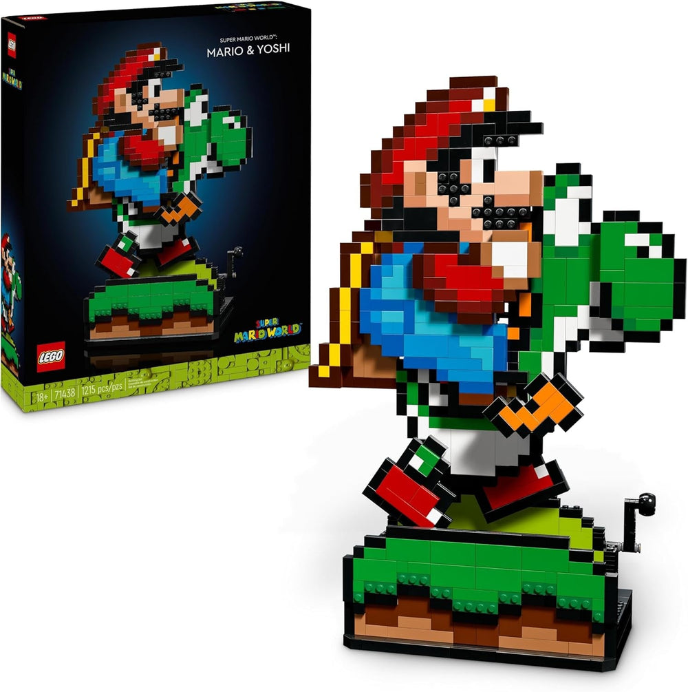 LEGO Super Mario World: Sběratelská sada Mario & Yoshi Nintendo, Pixelové figurky, Postavte a vystavte model, Domácí dekorace a sběratelství, Modelová sada a dárek pro dospělé fanoušky 71438 Stavebnice Besuche den LEGO-Store Výchozí název