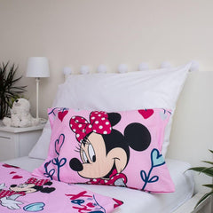 Lenjerie de pat Disney, Minnie Mouse Pink Baby, 100% bumbac cu fermoar Lenjerie de pat - copii Naty Shop