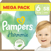 Plenky Pampers Harmonie, vel. 6, plenky 58, 13 kg+, měkká ochrana pokožky a 100% savost Mother and Child Naty Shop
