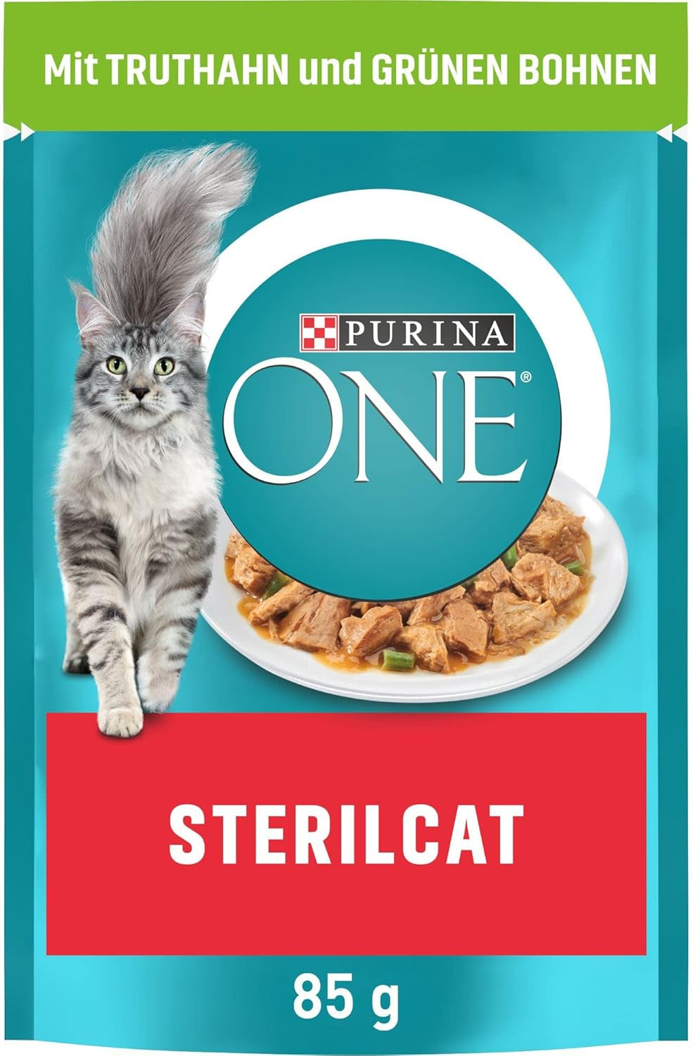 PURINA ONE STERILCAT Katzenfutter nass, zarte Stückchen in Sauce für sterilisierte Katzen, mit Truthahn, 26er Pack (26 x 85g)