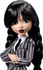 Păpușă și accesorii Monster High Wednesday, figurină de colecție Wednesday Addams în uniforma Nevermore Academy cu mână și rucsac Icy Cold, suport pentru păpușă, HXJ04 Papusi Naty Shop