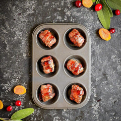 Masterclass 6-Loch-Muffinblech Mit PTFE-, PFOA- Und Bpa-Freiem Antihaftbeschichtung, Robustes 1Mm Dickes Karbonstahlblech, 27 X 18Cm Formy na košíčky a plechy na pečení Naty Shop