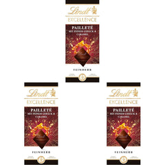 Lindt EXCELLENCE Těsto s flitry a karamelem - jemná hořká čokoláda s intenzivní příchutí kakaa