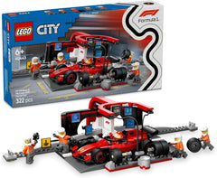 LEGO City F1 zastávka v boxech s týmem a Ferrari Speedster - Sada zastávek v boxech Formule 1 s 1 závodním jezdcem a 4 mechanickými minifigurkami - Hračka závodní auto pro kluky a dívky 6+ - 60443 Stavebnice Beuche den LEGO-Store Výchozí název