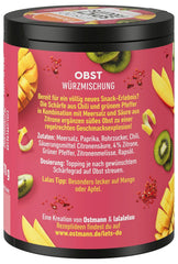Ostmann Gewürze - Pojďme udělat pikantní ovoce | Würzmischung für süßes Obst vytvořil Lalaleluu | scharfes Obst-Topping s chilli und Pfeffer, lecker auf Apfel nebo Mango | 70 g v Metalldose Recyclebar
