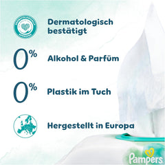 Pampers Harmony Aqua Baby vlhčené ubrousky, krabička, 1440 ubrousků (15 x 96), jemná ochrana pro jemnou pokožku s 99 % vody